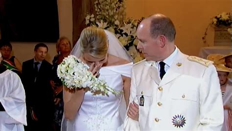 princess charlene crying at wedding